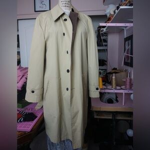 Vintage Cristian Dior trench coat beige longline coat